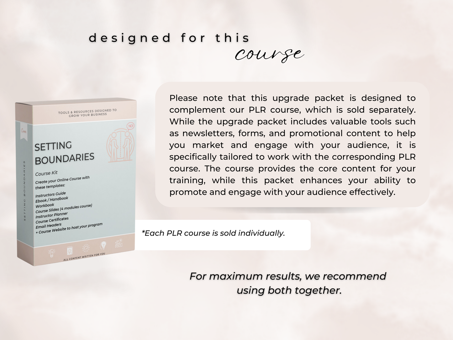 Upgrade Packet Setting Boundaries PLR Course