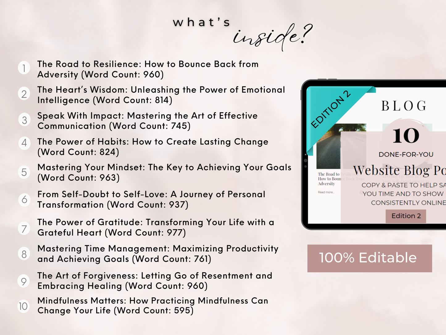 One Year of Blogs - 52 PLR Blogs