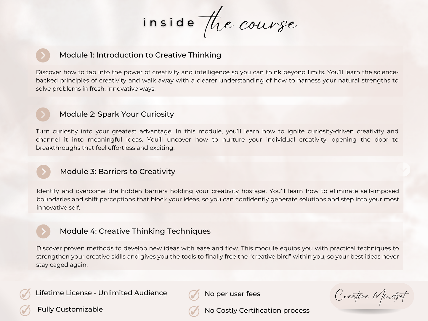 Creative Mindset PLR Course