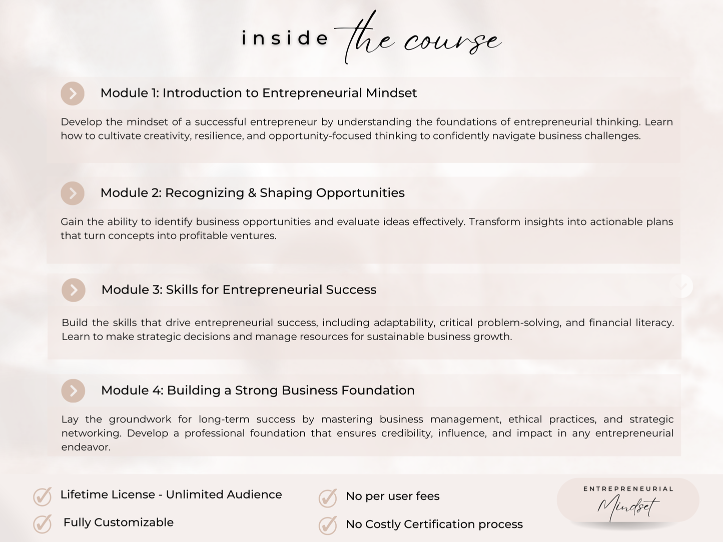 Entrepreneurial Mindset PLR Course