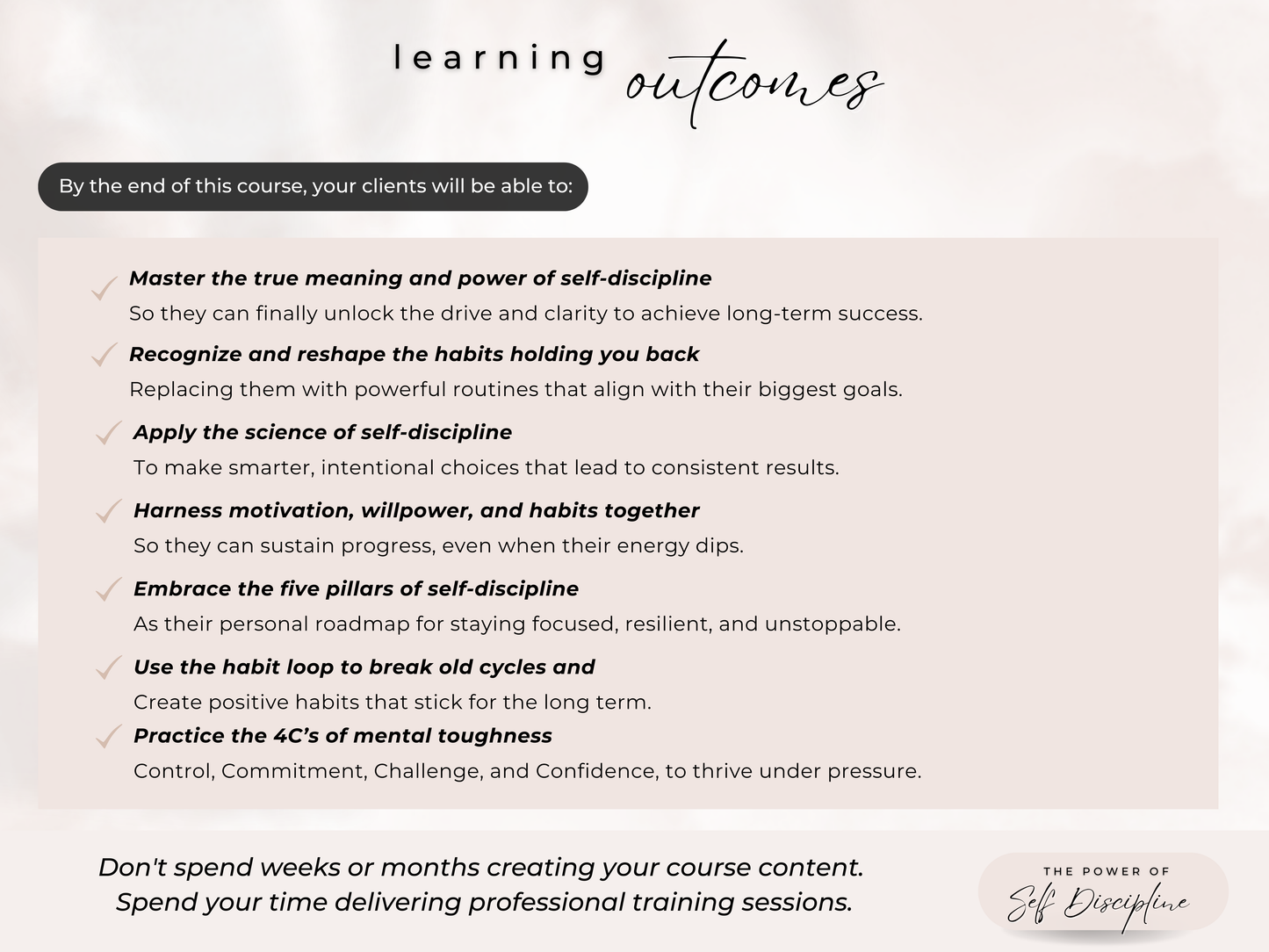 Self-Discipline PLR Course