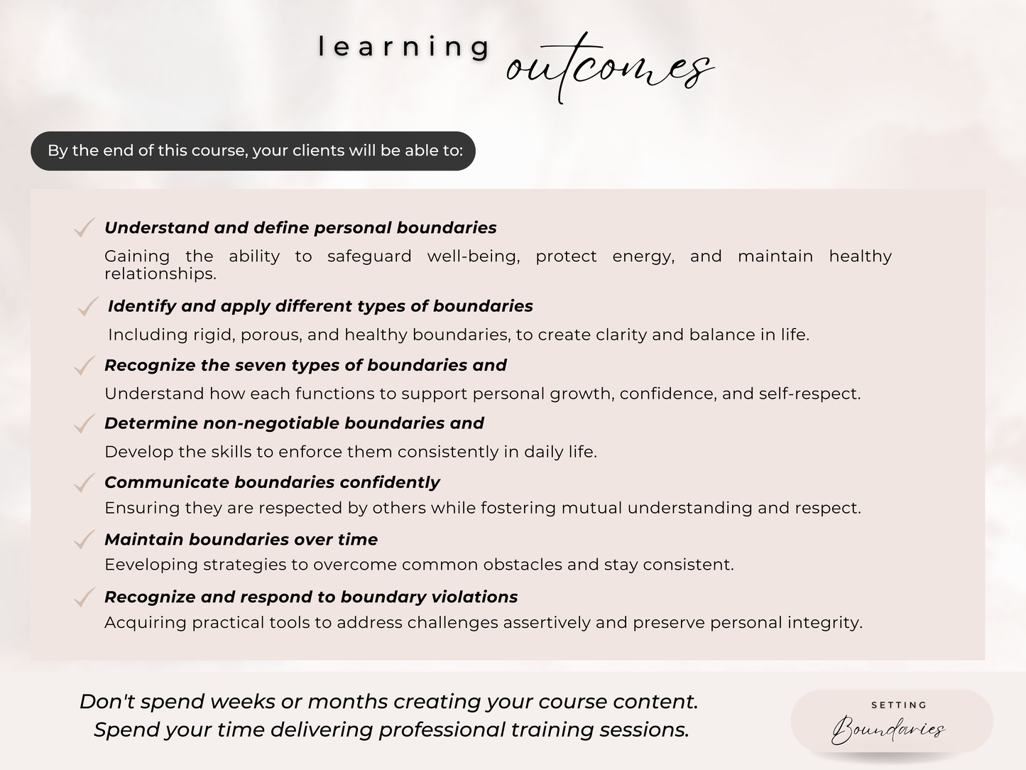 Setting Boundaries PLR Course
