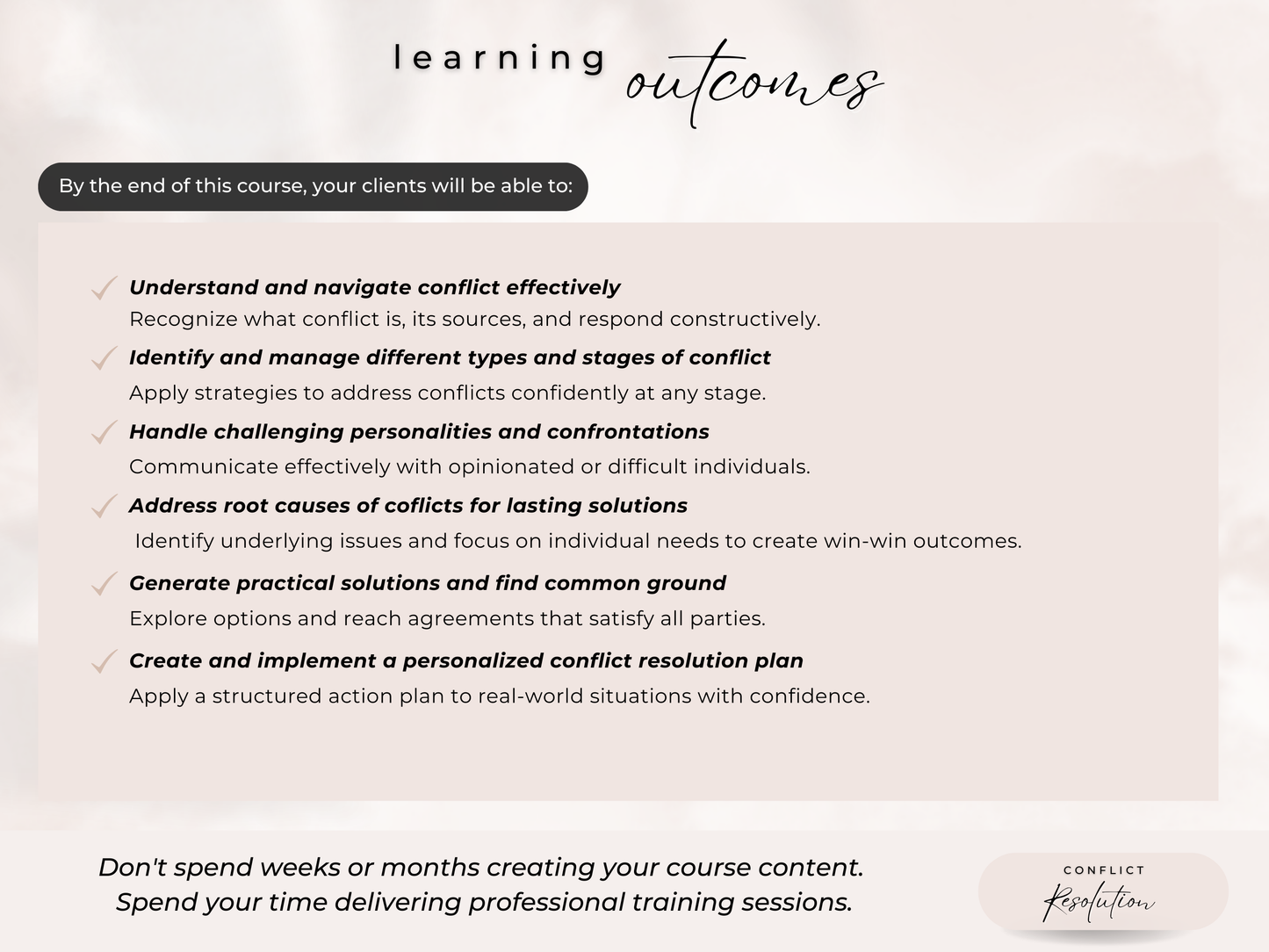 Conflict Resolution PLR Course