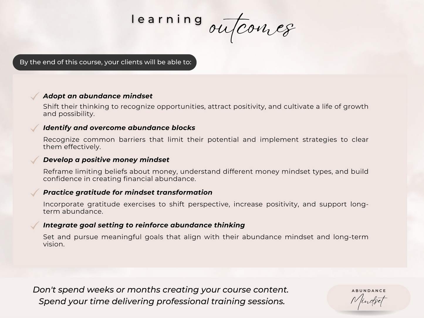 Abundance Mindset PLR Course
