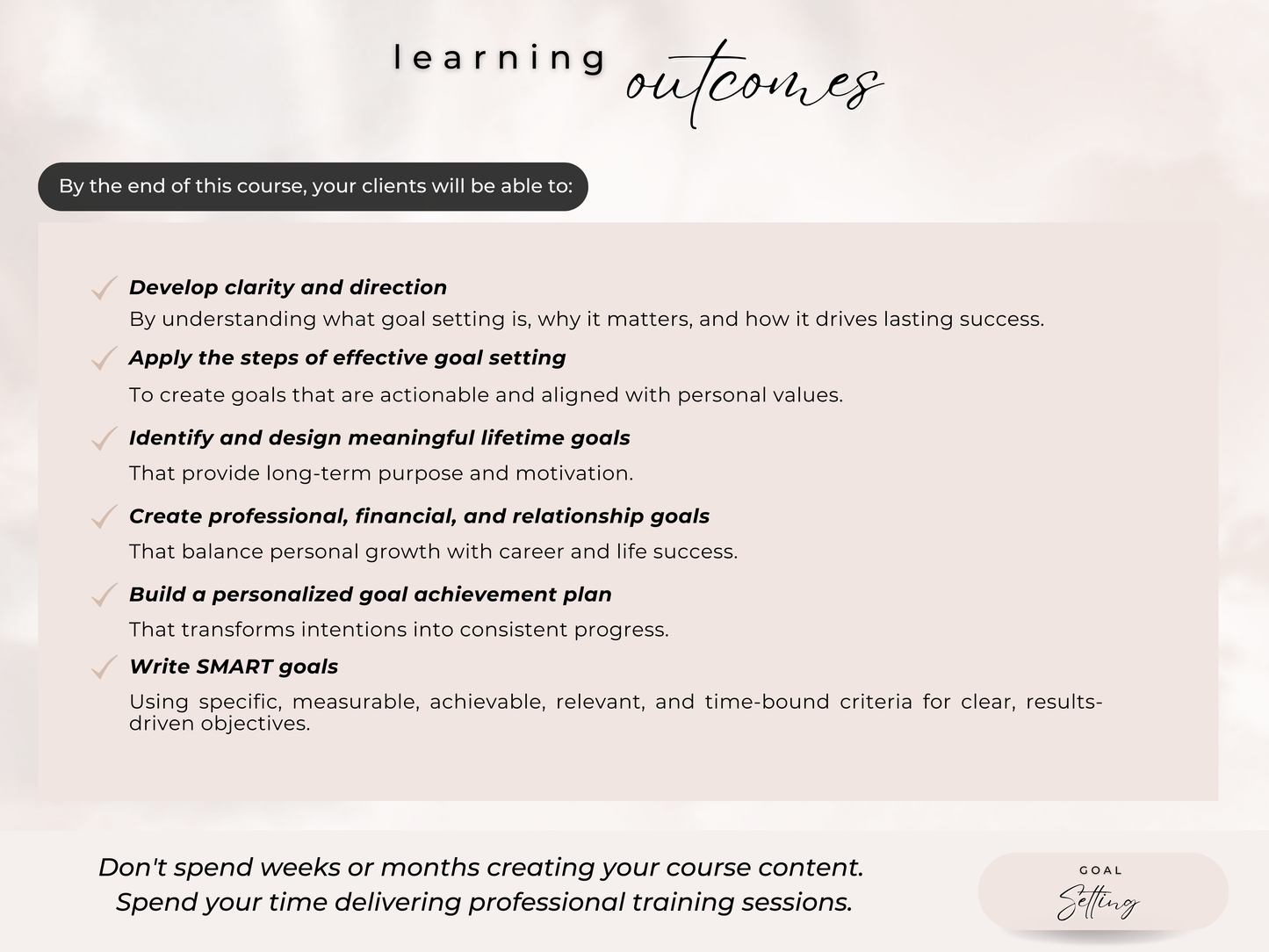 Goal Setting for Success PLR Course