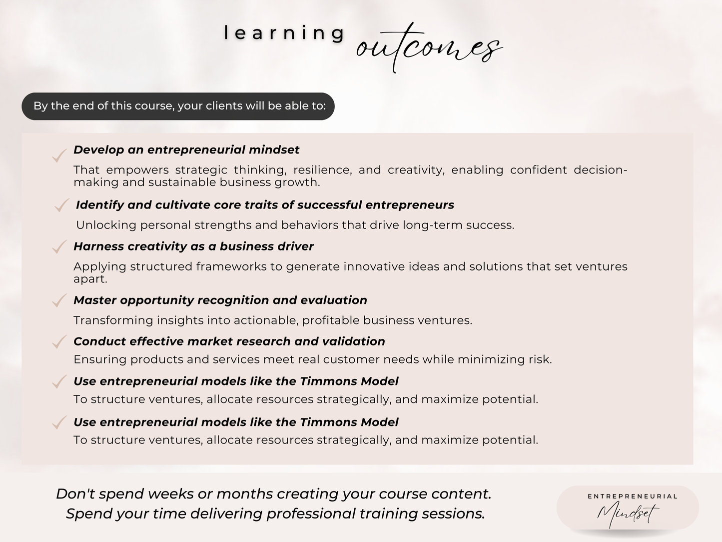 Entrepreneurial Mindset PLR Course