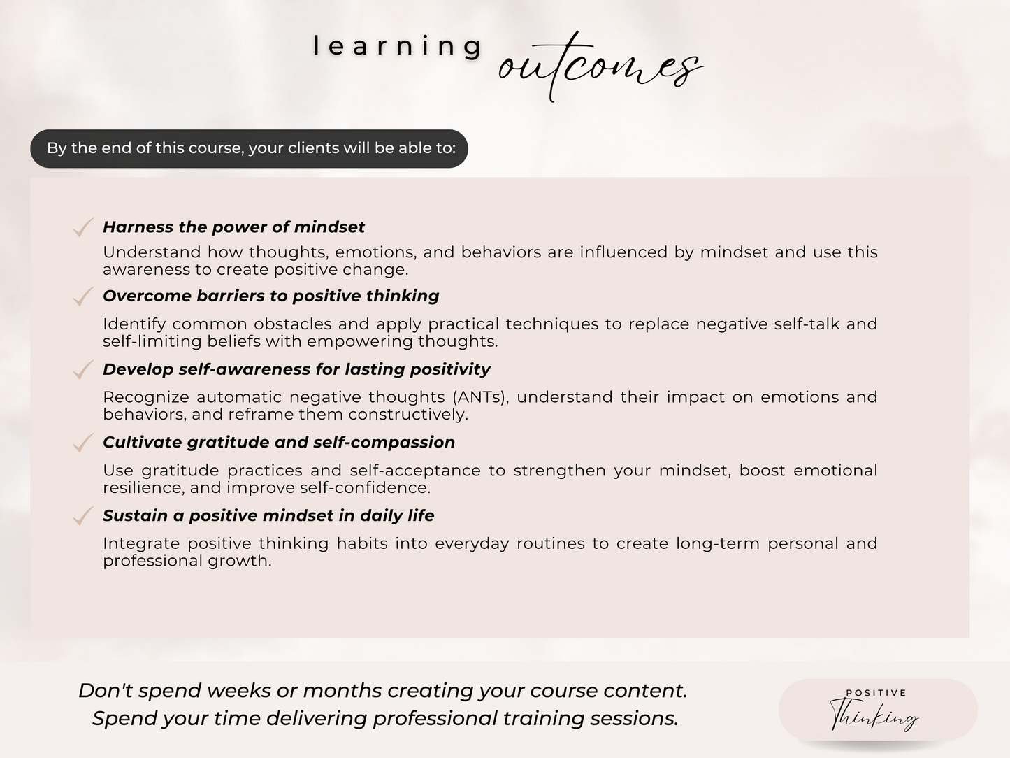 Positive Thinking PLR Course