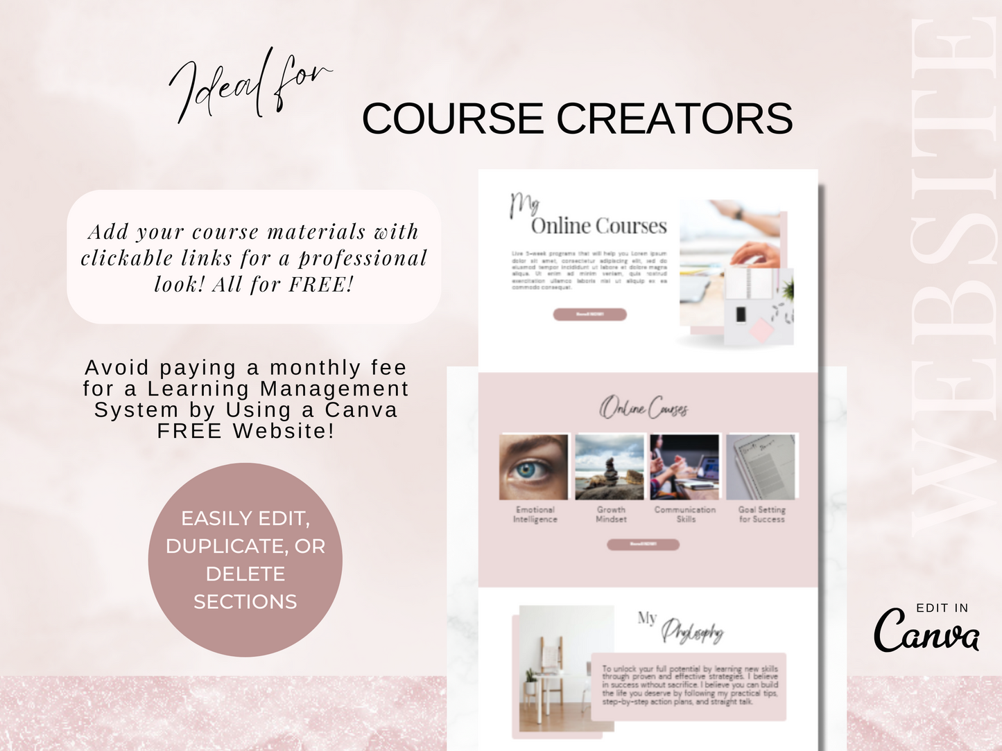 Canva Website Template - Rosie