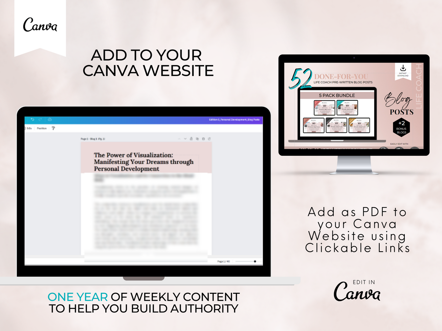 One Year of Blogs - 52 PLR Blogs