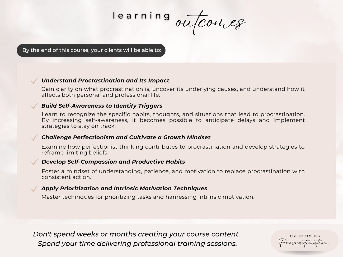 Overcoming Procrastination PLR Course