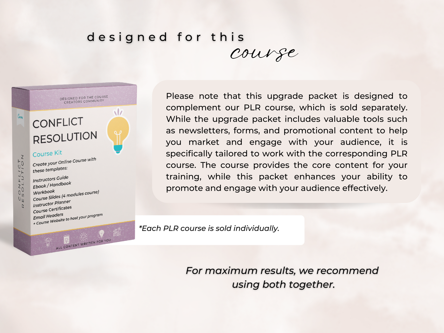 Upgrade Packet Conflict Resolution PLR Course