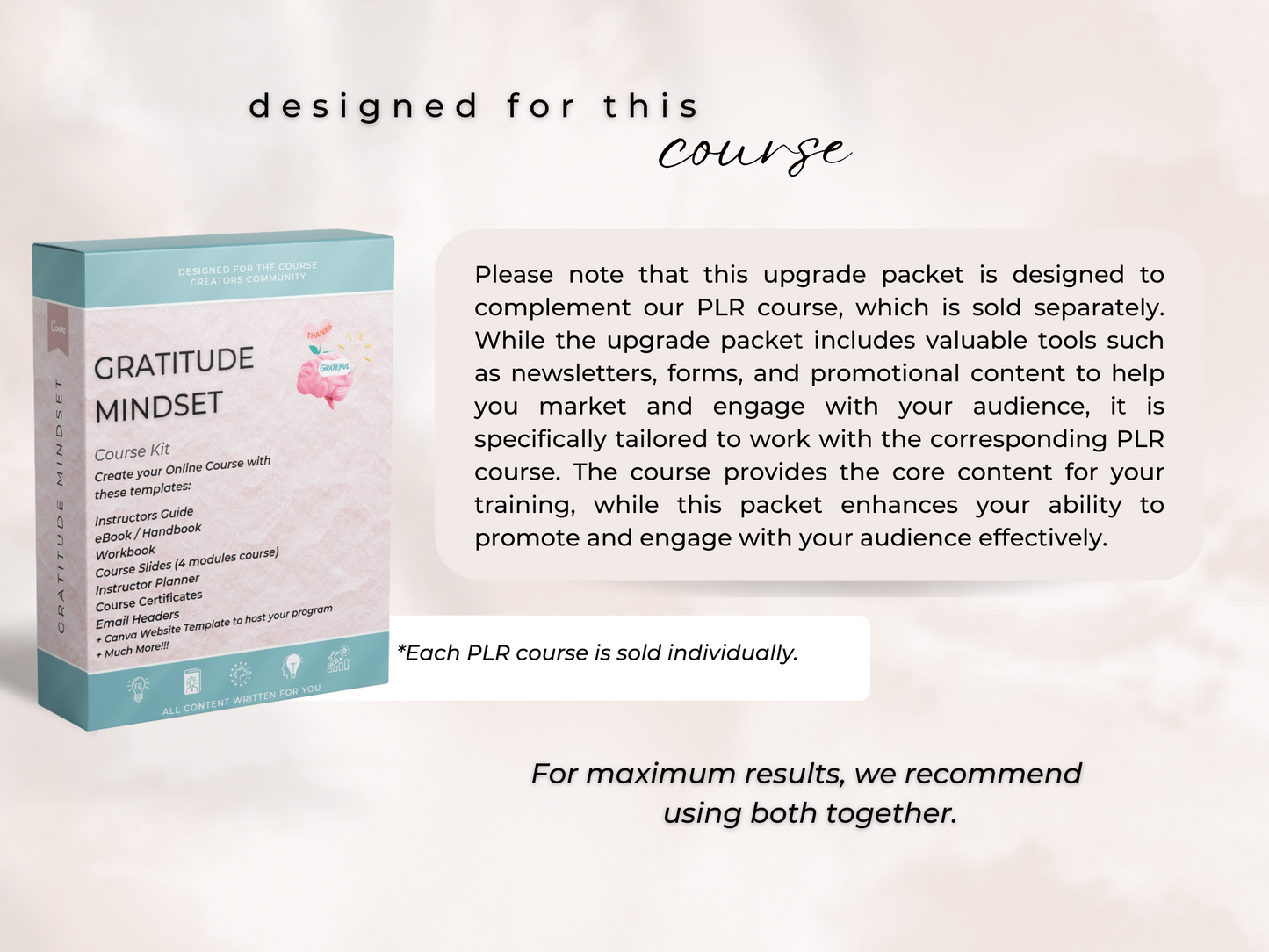 Upgrade Packet Gratitude Mindset PLR Course