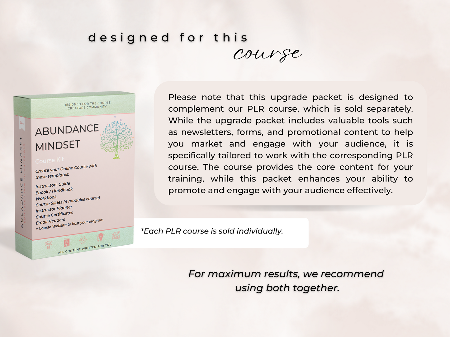 Upgrade Packet Abundance Mindset PLR Course