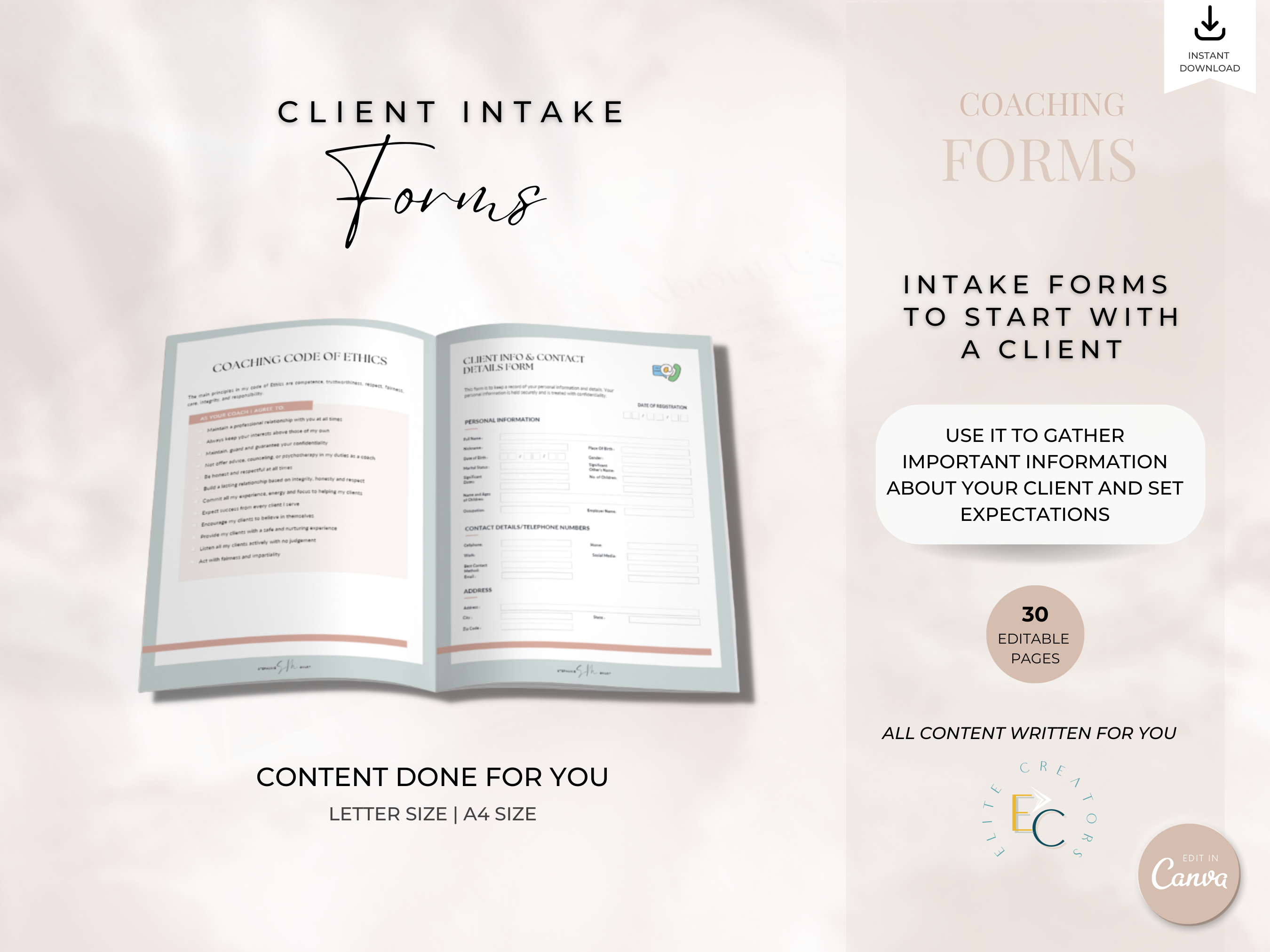 Client Intake Forms Workbook – Elite Course Creators