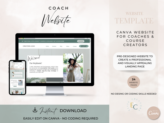 Canva Website Template - Emerald