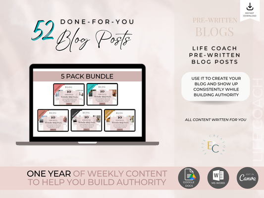 One Year of Blogs - 52 PLR Blogs