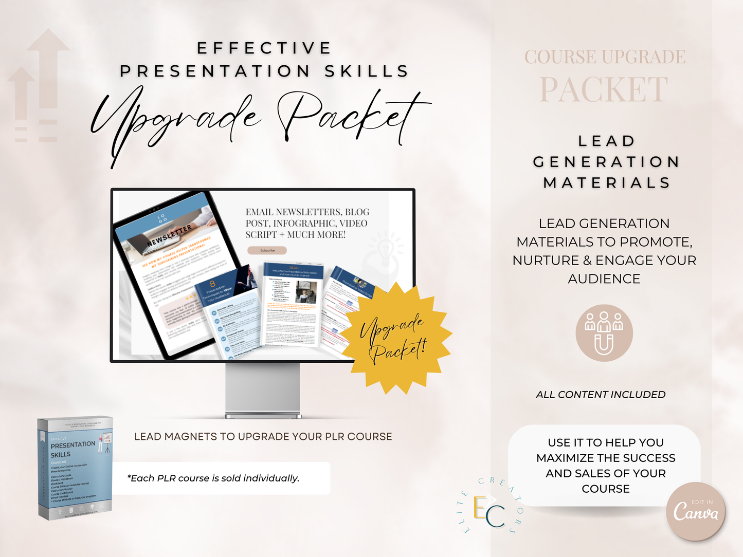 Upgrade Packet for Effective Presentation Skills PLR Course