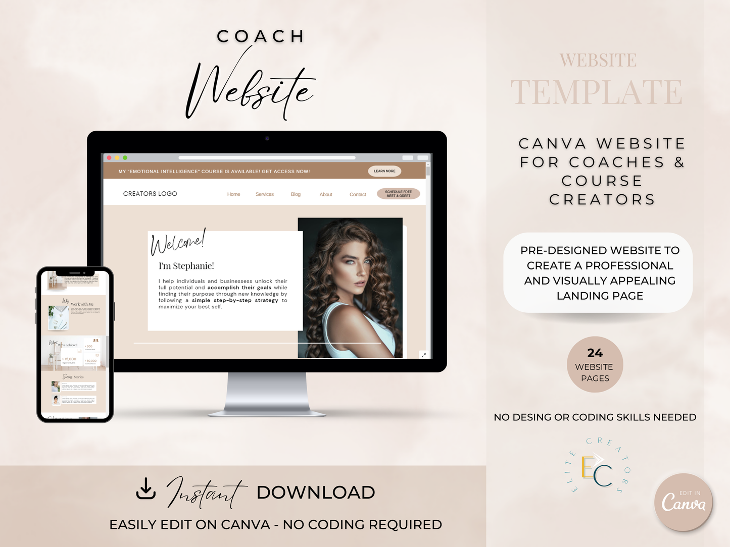 Canva Website Template - Neutral