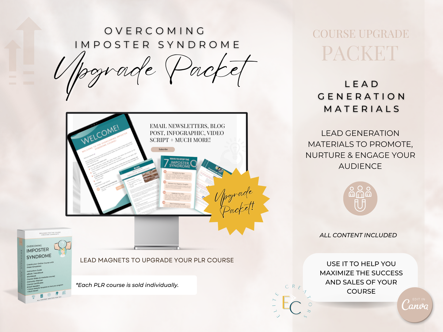 Upgrade Packet Overcoming Imposter Syndrome PLR Course