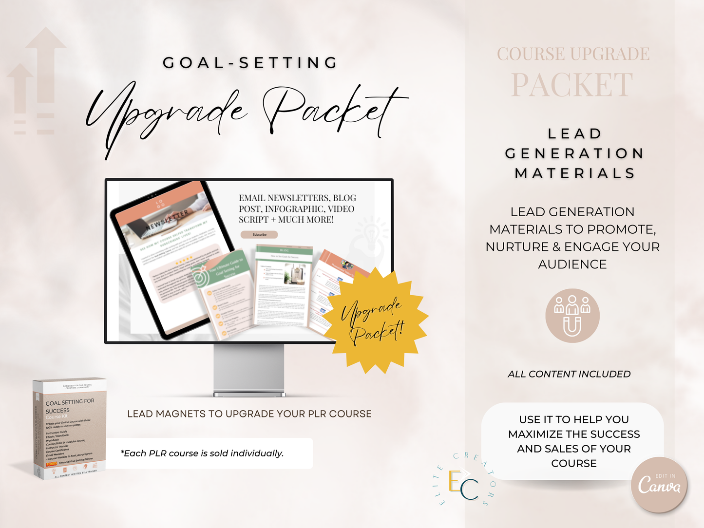 Upgrade Packet Goal Setting for Success PLR Course