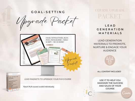 Upgrade Packet Goal Setting for Success PLR Course