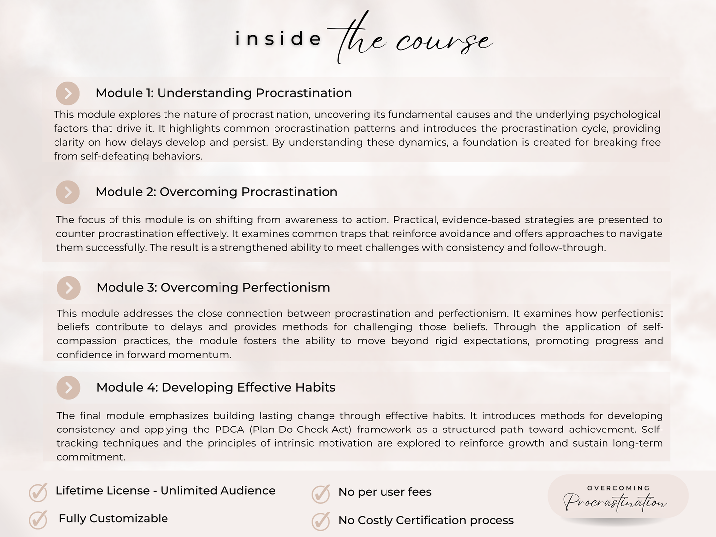 Overcoming Procrastination PLR Course