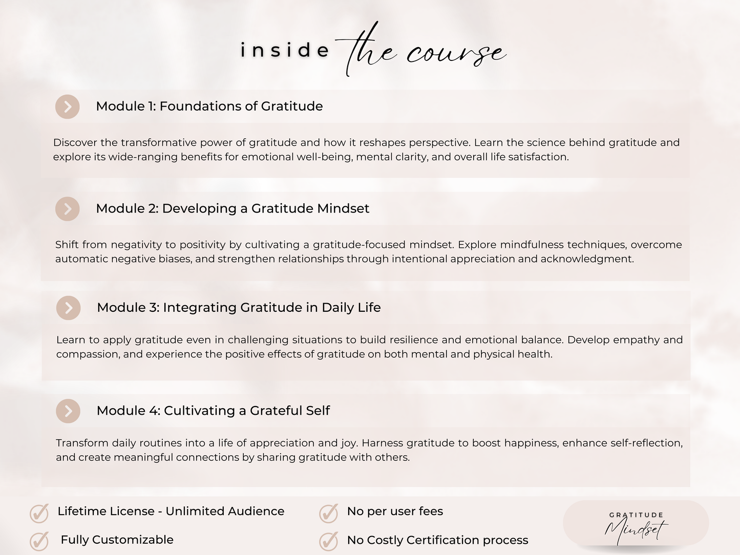 Gratitude Mindset PLR Course
