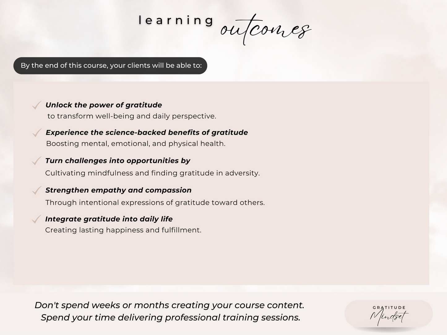 Gratitude Mindset PLR Course