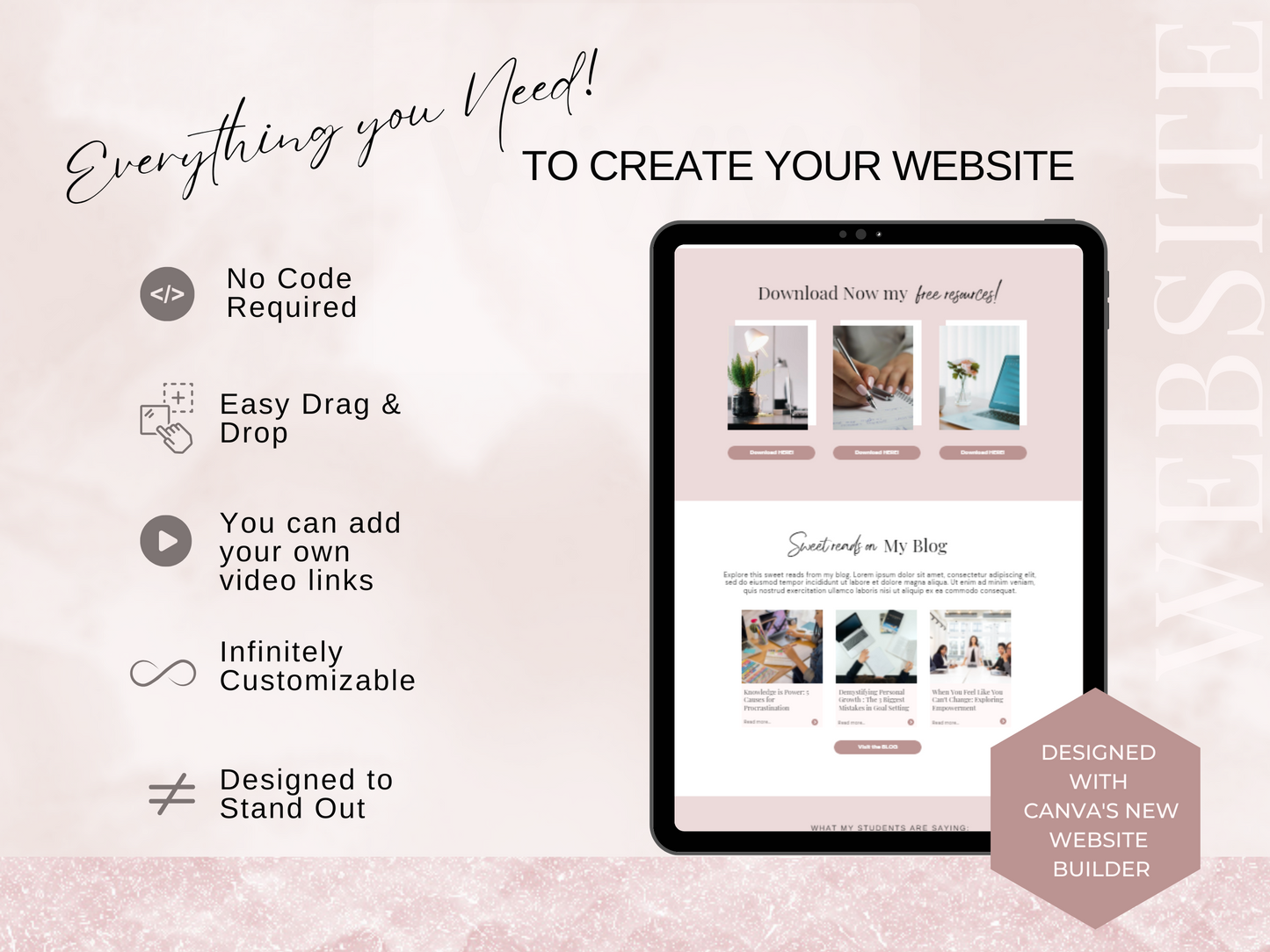 Canva Website Template - Rosie